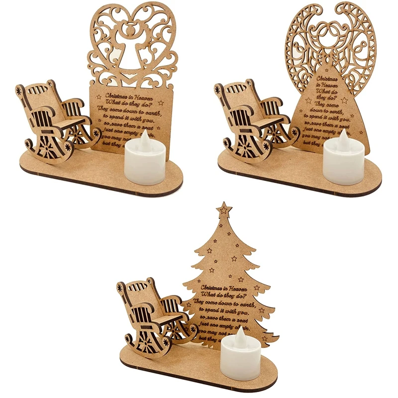 

Рождественское украшение для памятных свечей, подсвечники для свечей с подсветкой