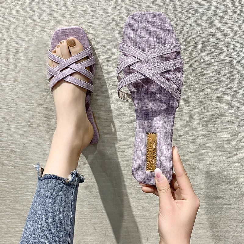

Open Toe Sandals Women Simple Slippers Fashion Narrow Band Sandals Casual Flat Slippers Women 2022 Summer New Women's Flip Flops