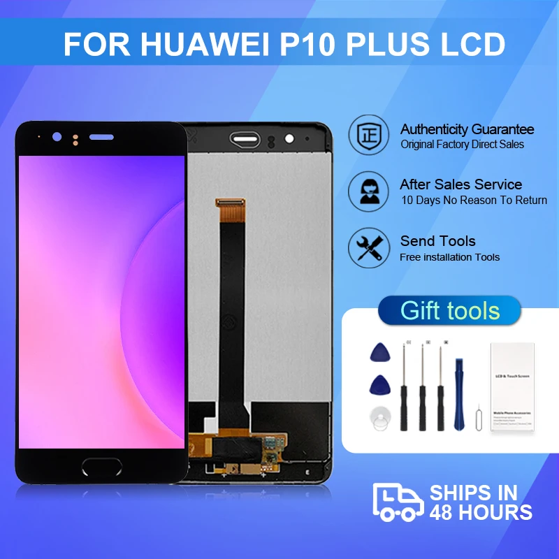 

Wholesale 5.5 Inch For Huawei P10 Plus Lcd Touch Panel Screen Digitizer VKY-L09 VKY-L29 Display Assembly Repair Parts With Frame