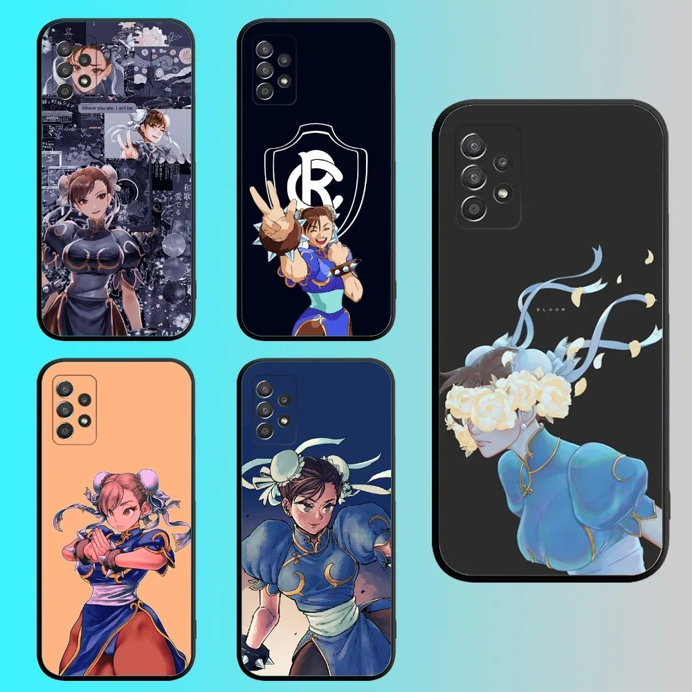 Чехол для телефона ChunLi art S-Street F-Fighter Samsung S 25 24 21 22 23 30 20 Ultra Plus Fe Lite Note 10 9 5G черный