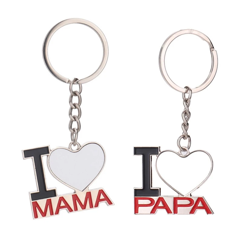 

2Pieces/set Personalized Sublimation Blank Keychain DIY Heat Press Sublimation Metal Blank Key Rings for MDF Keyrings Key chain