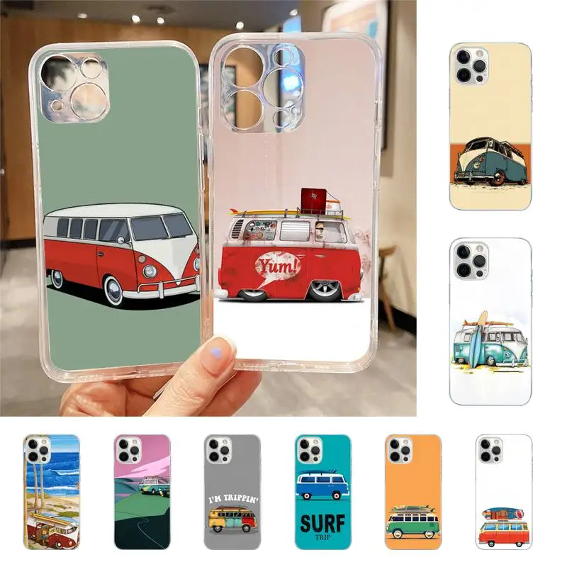 

Combi Van Surf Cartoon Phone Case For Iphone 7 8 Plus X Xr Xs 11 12 13 Se2020 Mini Mobile Iphones 14 Pro Max Case
