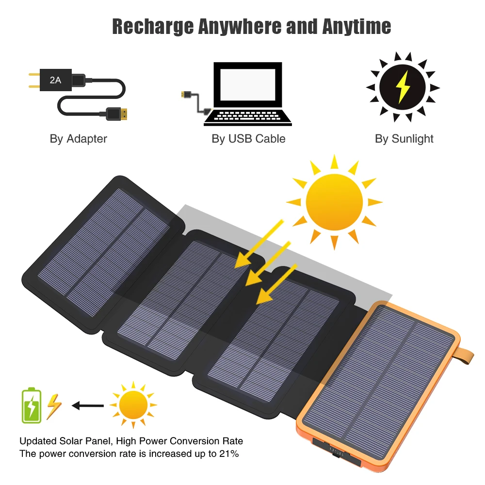 

Waterproof 25000mAh Solar Battery Charger Solar Power Bank for iPhone 6 6s 7 8 X Xr Xs max 11 12 13 Pro Samsung Huawei Xiaomi.