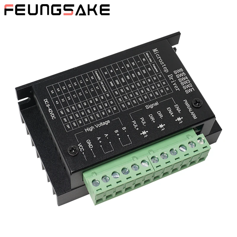 Фото Драйвер шагового двигателя TB6600 57 Step Nema23 4A DC9-40V для ЧПУ-фрезеров и гравировальных станков №1