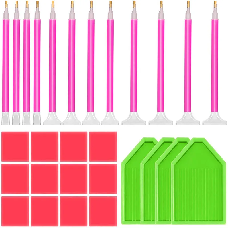 

Wholesale 28 Piece 5D Diamond Painting Tools Sets DIY Diamond Painting Accessories Diamond Storage Box Spot Drilling Tool Set