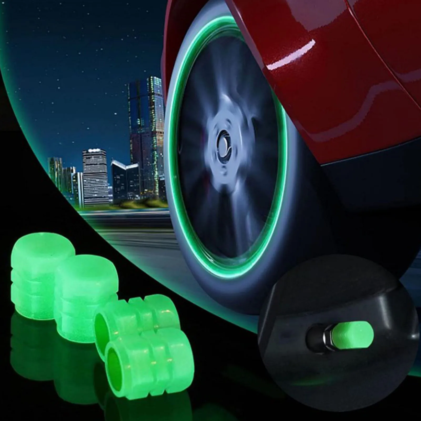 

4/8Pcs Luminous Bike Car Wheel Tire Valve Cover Stem Cap Waterproof Universal Bicycle Motorcycle Car Tyre Valve Caps Accessories