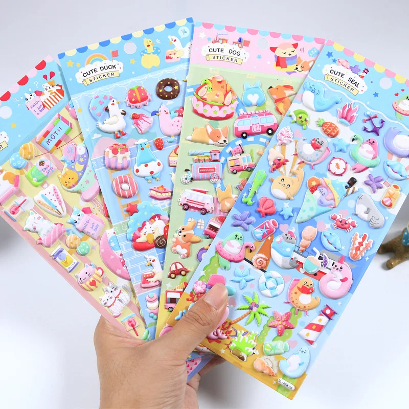

4 шт./компл. Kawaii канцелярские наклейки милые животные пена дневник планировщик декоративные мобильные наклейки Скрапбукинг DIY крафт наклейк...