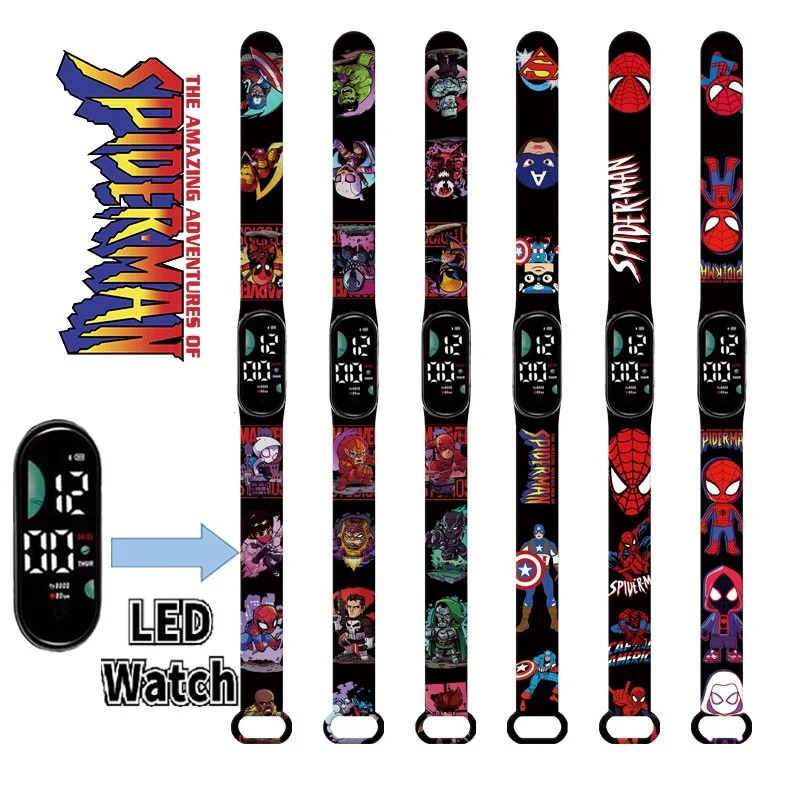 

Disney Spiderman Kid's Watches Men Sport Wristband Bracelet Waterproof Children Digital Watch Boys LED Clock Holiday gifts