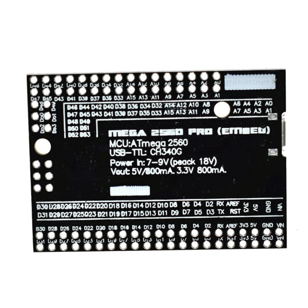Плата для разработки Mega 2560 PRO MINI 5V (Встроенная) модель CH340G ATmega2560-16AU с штыревыми