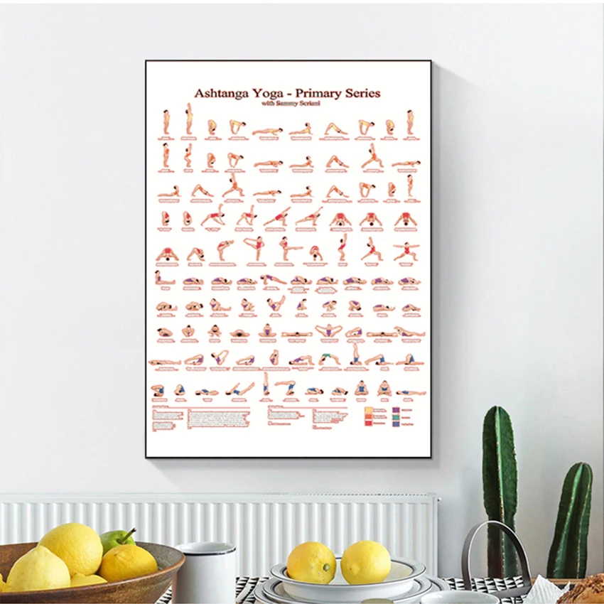 

Настенный художественный Декор для девочек, подарки для фитнеса, художественная живопись в тренажерном зале, украшение, Ashtanga, Йога, начальн...