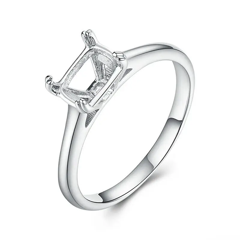 

Кольцо HELON с изумрудной огранкой женское, обручальное ювелирное изделие из белого золота с полукреплением 14 к 10 к, от 7 до 7,5 х 5,5 мм