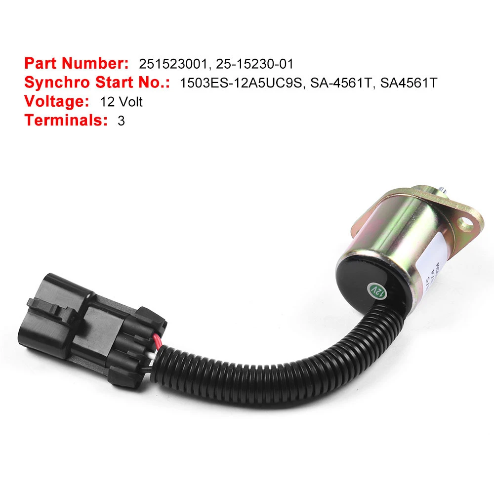 Новый соленоид отключения топлива для Kubota V1505 R90 R-25-15230-01 251523001 1503ES-12A5UC9S 12В