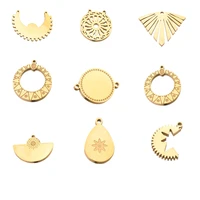 5pcs teardrop gold stainless steel bohemia charms waterdrop pendants for diy connectors dangle earring necklace making fashion