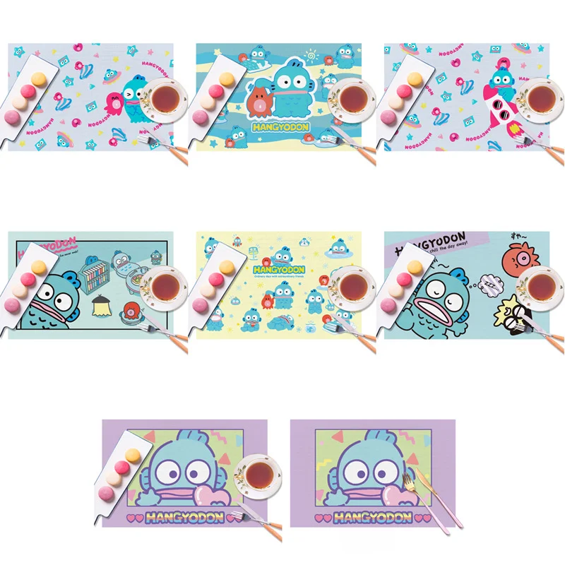 

30*45CM Sanrio Hangyodon Bowl Mat Antiskid Draining Quick Dry Insulation Pvc Mesh Placemat Home Decor Cartoon Cute Tableware Mat