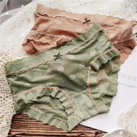 avocado comfortable summer ice silk lace edge cute fruit low waist ladies briefs breathable sexy fashion new jacquard pure color