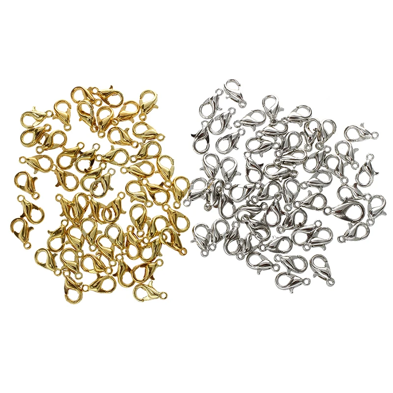 

100 Lobster Jewellery Making Clasps 10Mm 50 Each Gold & Silver Plated