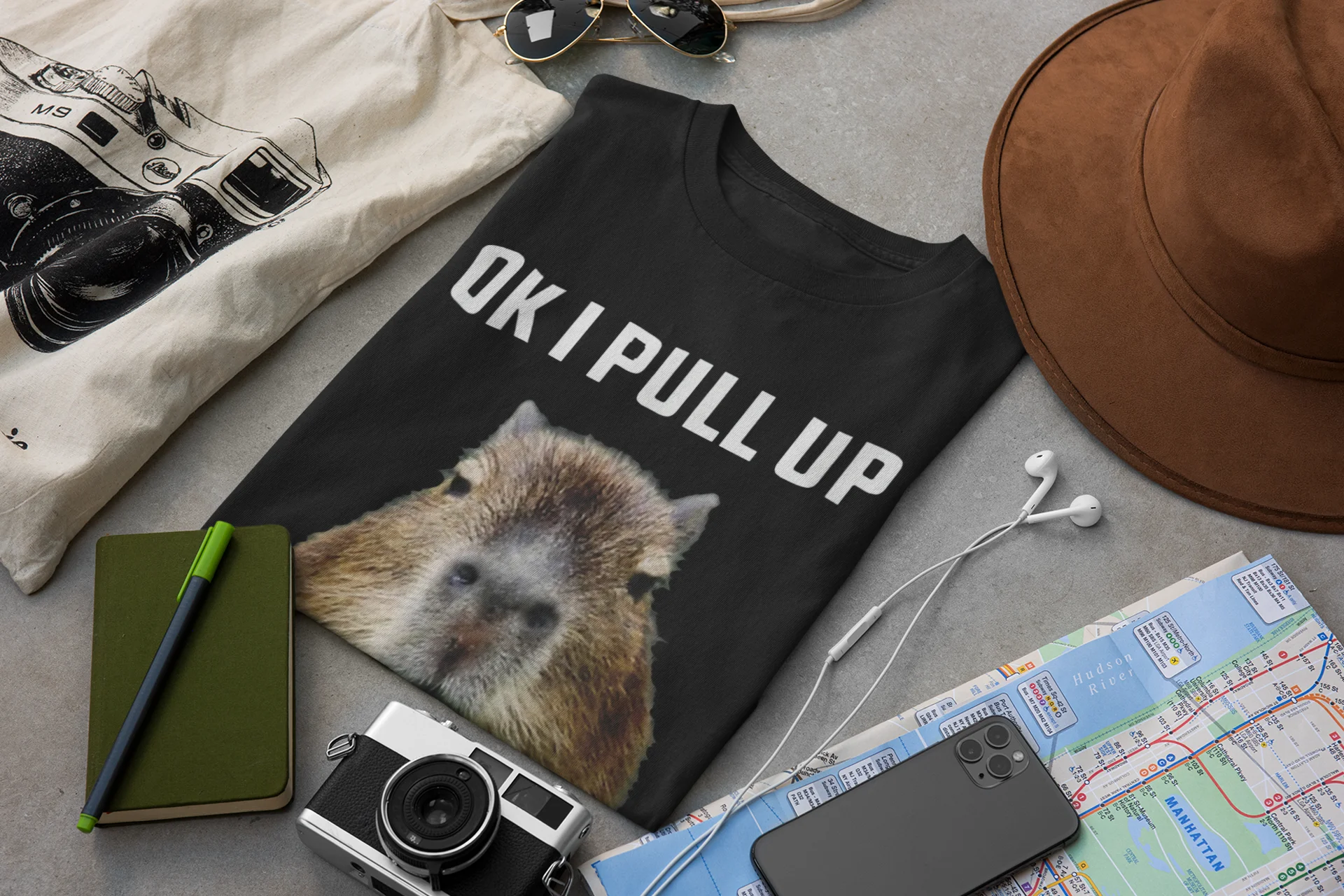 Ok I Pull Up Capybara T-Shirt Funny Memes Trend Hipster Cool Men Tshirst EU Size 100% Cotton Summer Casual Soft T Shirt Tops