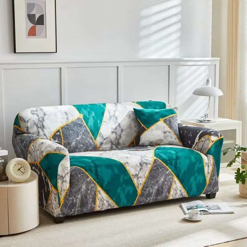Геометрические чехлы для дивана из полиэстера