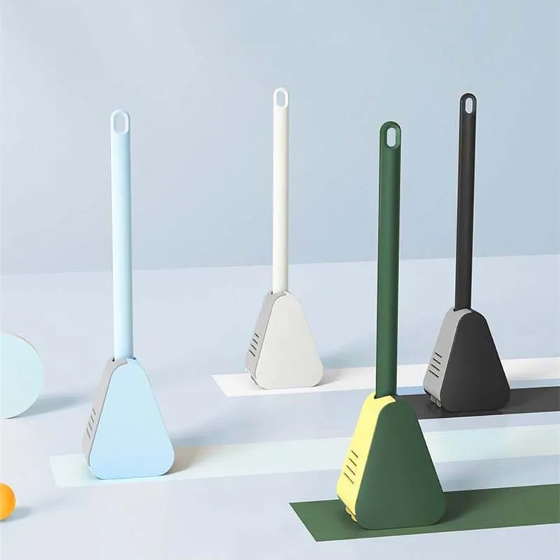

Toilet Brush TPR Silicone Golf Brush Head Soft Long Handle No Dead WC Toilet Cleaning Brush Black Quick Dry Bathroom Accessories
