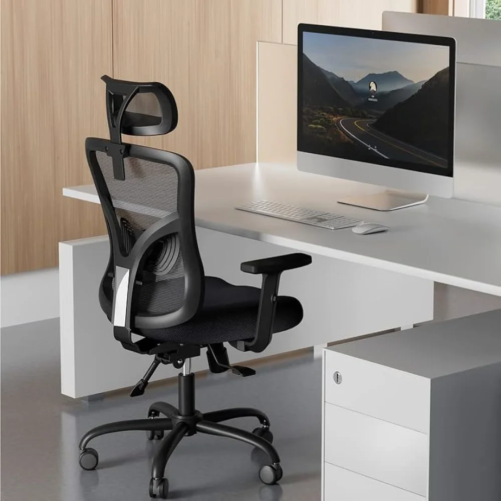 

NOBLEWELL Office Chair, Desk Chair with 2'' Adjustable Lumbar Support, Headrest, 2D Armrest, Ergonomic Office Chair Backrest