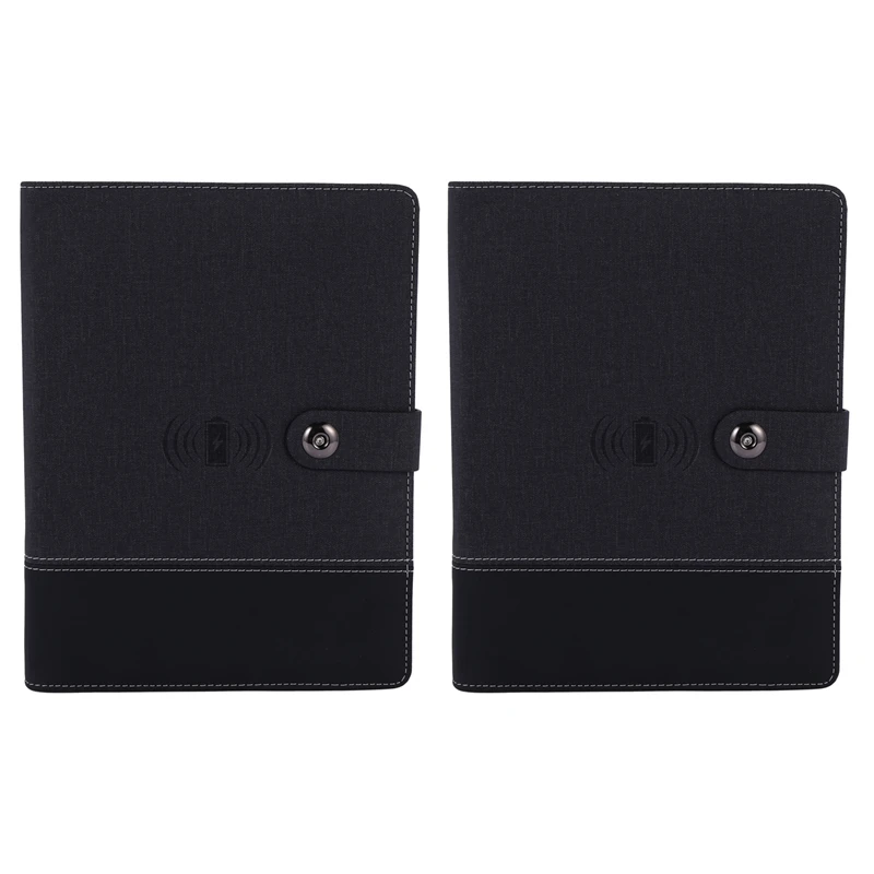 2X Business Note Book A5 Power Book 8000 Mah Power Bank Qi Wireless Charging Note Book Binder Spiral Diary Planner