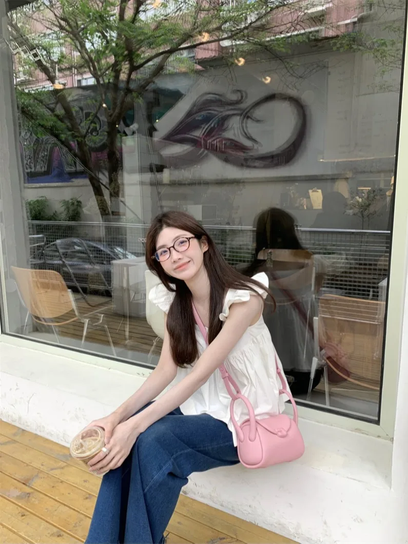 Элегантная Маленькая женская рубашка французского стиля с длинными рукавами