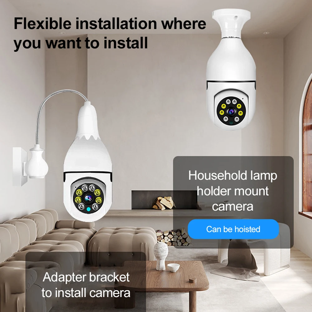 

Камера видеонаблюдения с лампочками E27 и Wi-Fi, 720P, HD