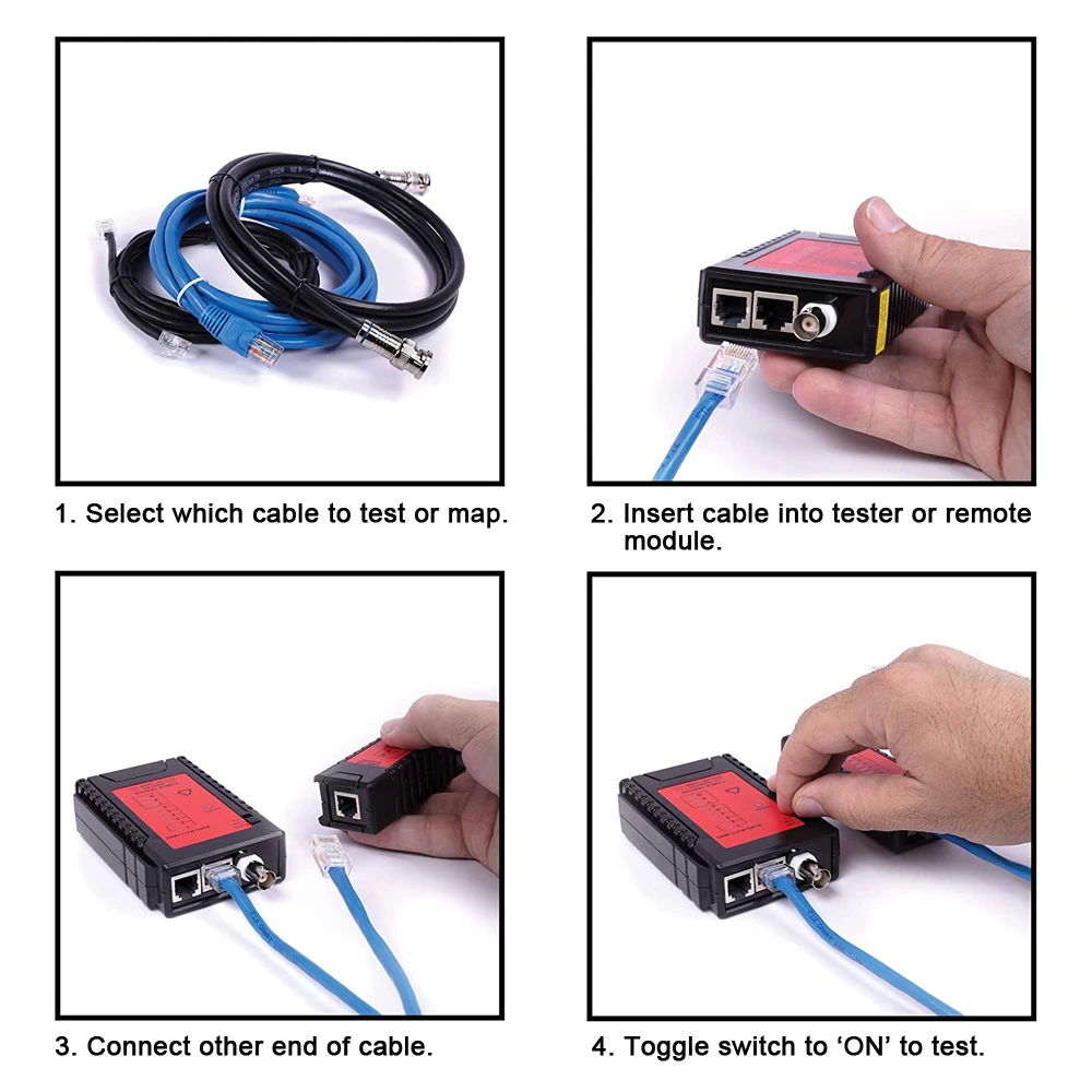 NOYAFA NF-468B Network Cable Tester RJ45/ RJ11/ BNC (3-in-1) Multi-function Tester Automatic Tests Cable Tool images - 6