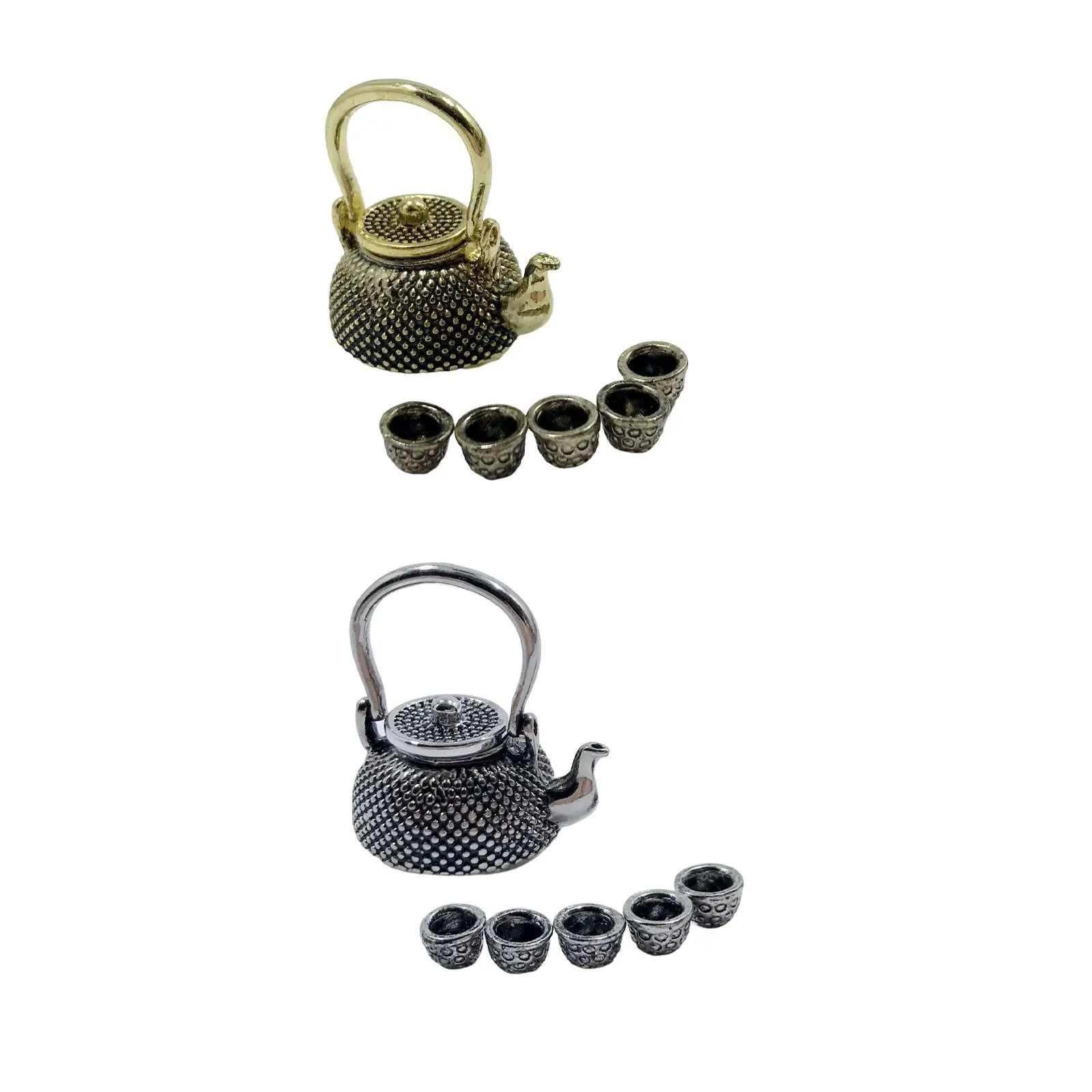 

Tea Cup Toy 1/12 Dollhouse Kit Miniature Teapot Set for Dollhouse Decoration