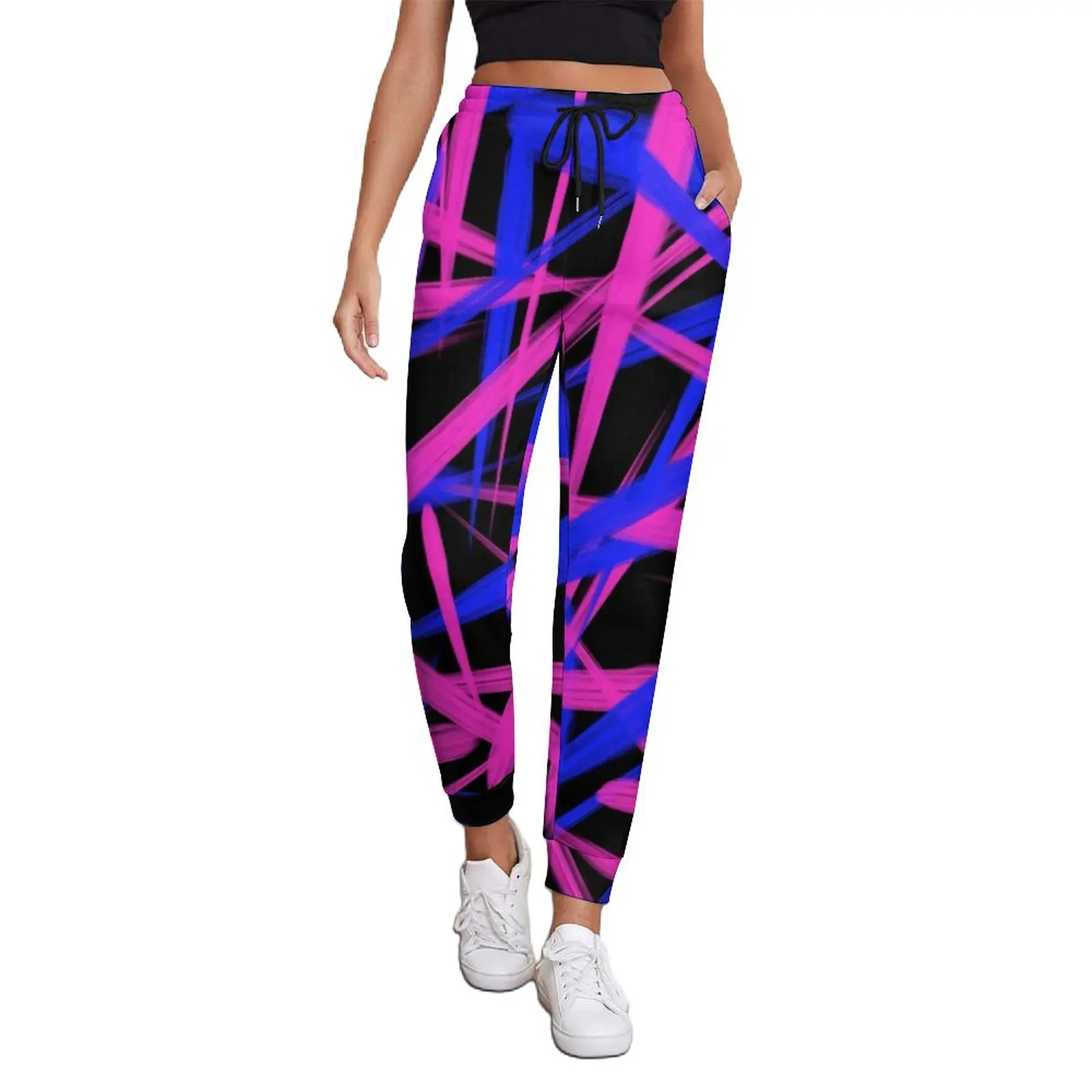 

Neon Paint Jogger Pants Graphic Art Print Casual Big Size Joggers Spring Woman Graphic Streetwear Trousers
