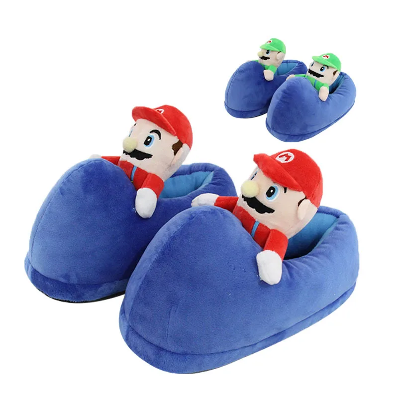 

Anime Game Super Mario Bros. Luigi Cosplay Cotton slippers Shoe Plush Toy Halloween Masquerade Party Carnival Props Xmas Gift