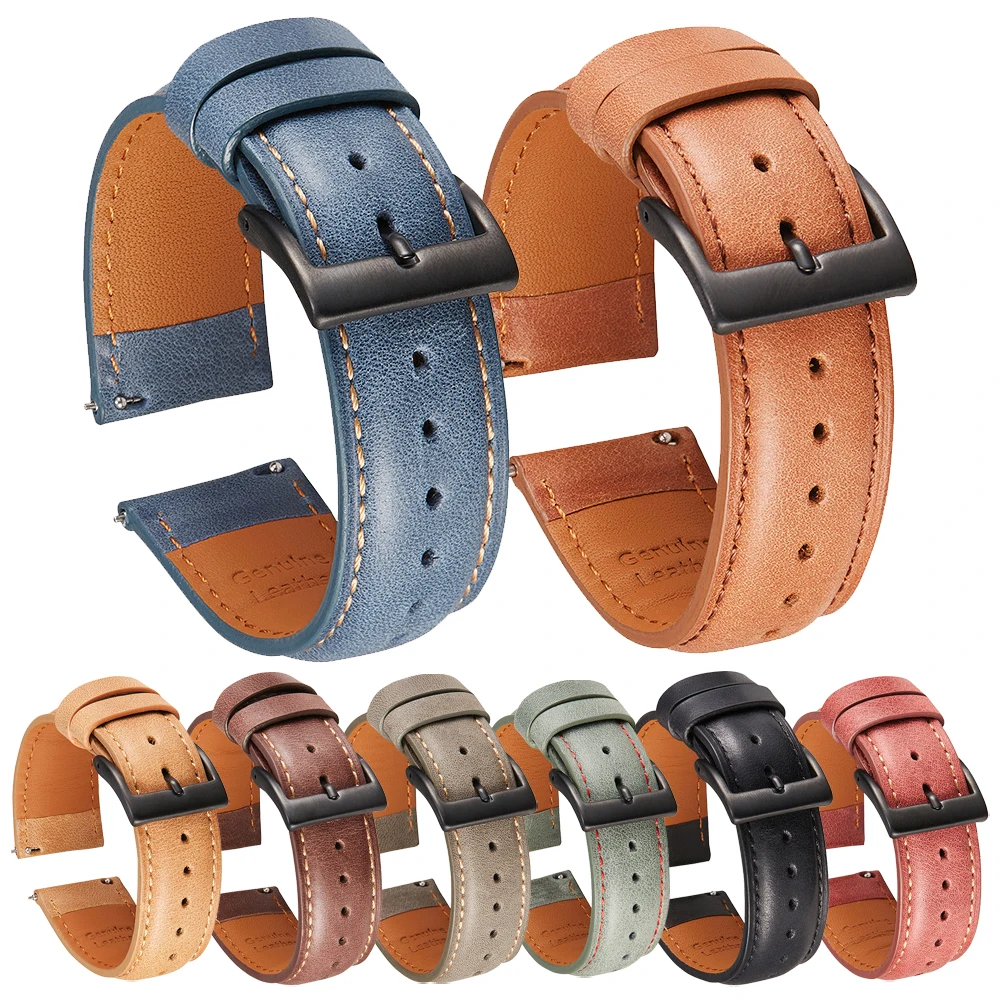 

Leather Band For Samsung Galaxy Watch 3 45mm Watch3 41mm Strap 46mm 42mm/S3/Active 2 44mm 40mm Watchband Bracelet