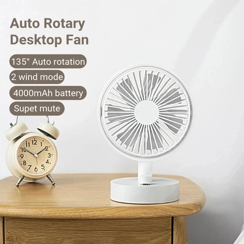 

2023 Настольный Электрический вентилятор с USB-зарядкой, 4000 мАч, питание от аккумулятора, беспроводной портативный мини-циркуляционный вентилятор с воздушным охлаждением, домашняя техника