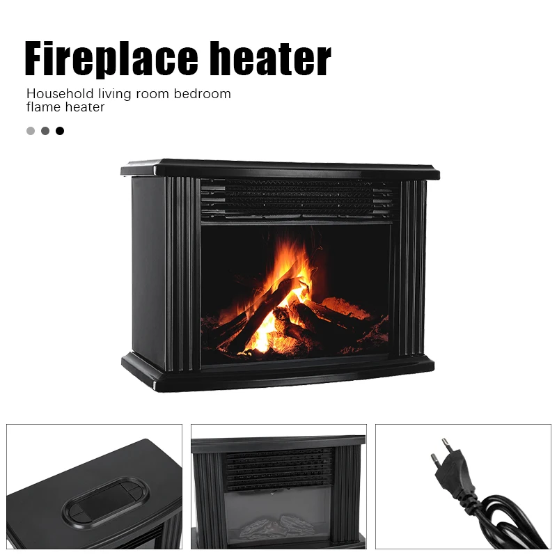 

220V 1000W Portable Remote Control Fireplace Heater Flame Heater Indoor Winter Small Desktop Hot Fan Heater