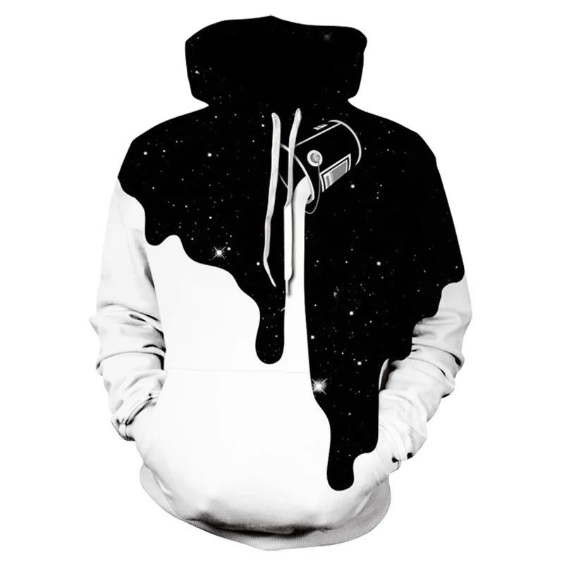 

Men's starry spilled milk jacket, hoodie, 3d print, large size, autumn and winter, 4xl, 2021
