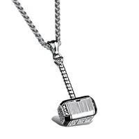 personality thor hammer pendant is a cool titanium steel necklace for men as a gift for her boyfriend