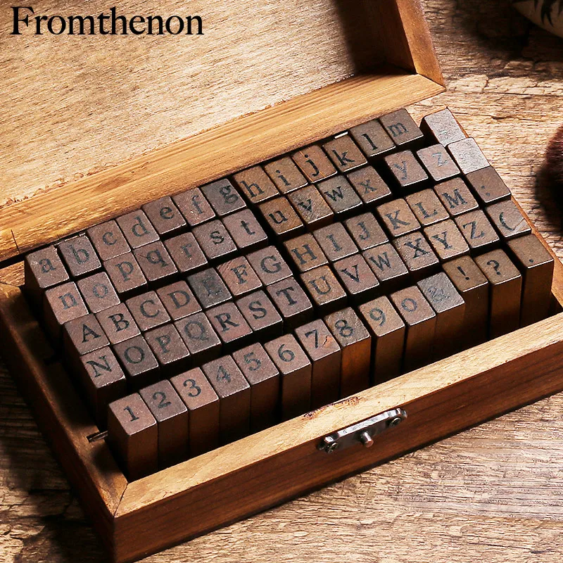 

Stamp Letter Rubber Gift Scrapbooking Box Vintage Stamps Wooden Stamp Number 70pcs With Alphabet Journal Combination Set
