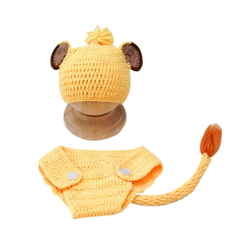 

Baby Photo Clothes Lion Costume Hat & Pants Photo Outfit Newborns Photo Clothing