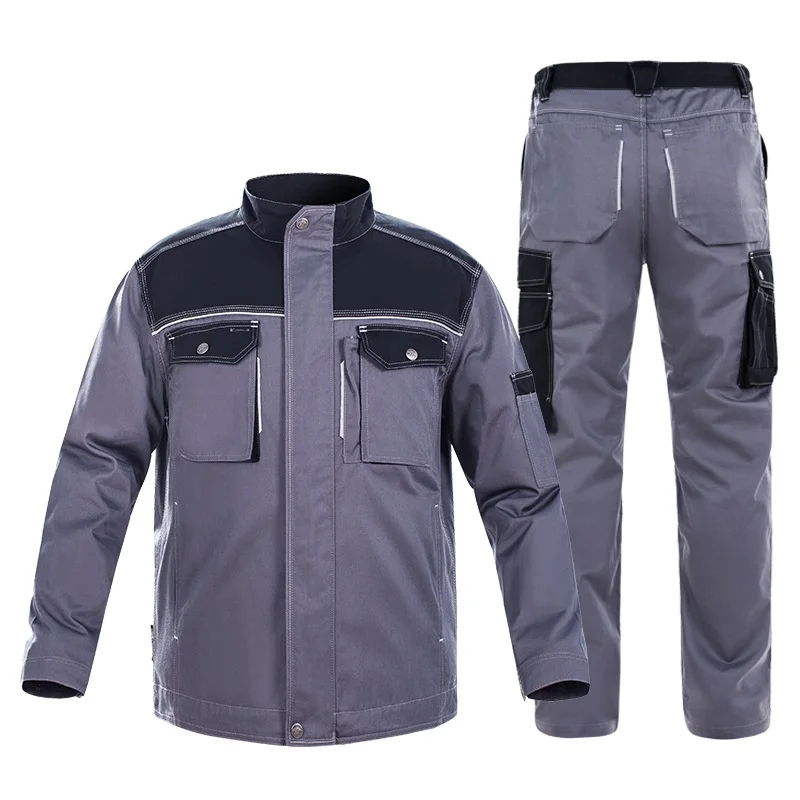 

, Welding Suit Reflective Multi Pockets Work Clothing Men Women Anti-Scalding Electric Factory Repairman Workshop Durable