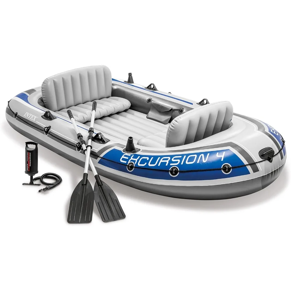 

Includes Deluxe 54in Aluminum Oars and High-Output Pump – Adjustable Seats With Backrest – Fishing Rod Holders Inflatable Kayak