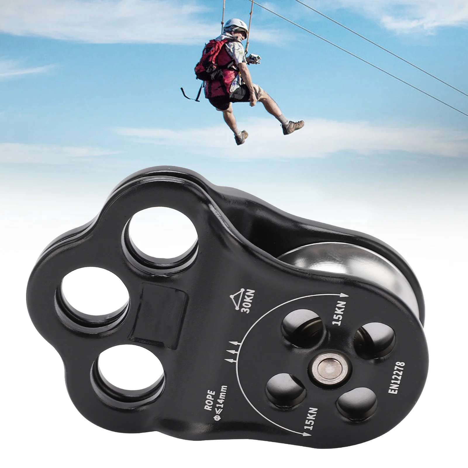 ZK30 30KN сцепный шкив для альпинизма спасательное оборудование двойной подшипник