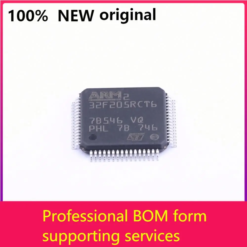 

MCU 32-bit STM32F ARM Cortex M3 RISC 256KB Flash 2,5 V/3,3 V 64-контактный LQFP Tray-лоток STM32F205RCT6 100% оригинал