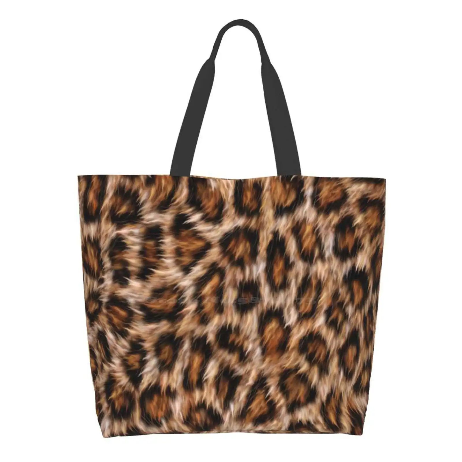 

Женская Повседневная Сумка-тоут с леопардовым мехом, многоразовая вместительная меховая Трехмерная сумочка-тоут с леопардовым принтом в виде кошки-гепарда