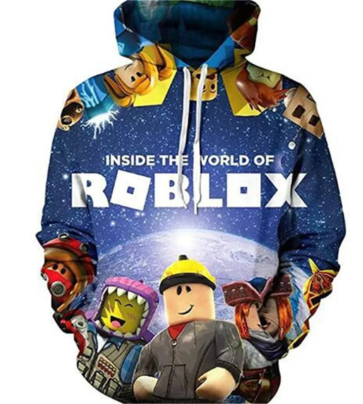 New ROBLOX Digital Printing Hooded Sweater Hooded Pullover Couple Fashion Sweater Trendy Men Birthday Gift for Girls Kids Boys