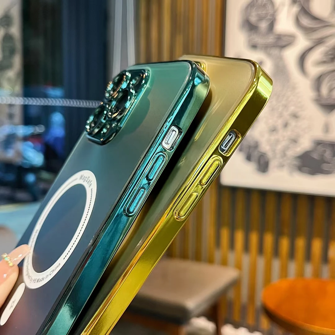 Matte Gradient AG Anti-Scratch Anti-Fingerprint Case For Magsafe For iPhone 14 Pro Max 13 12 Magnetic Wireless Charging Cover