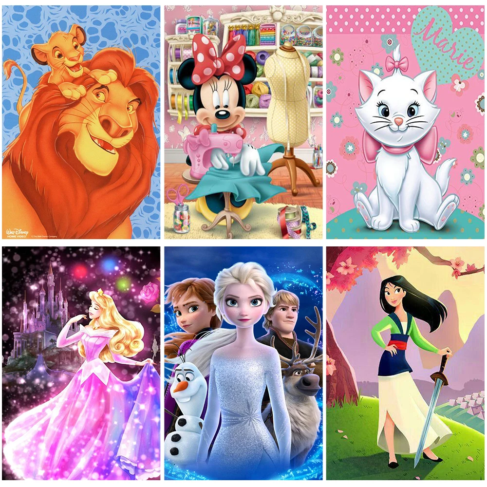 

Disney 5D DIY Full Round Cartoon Frozen Princess Diamond Painting New Arrival Embroidery Mickey Mouse Mosaic Home Decor Gift