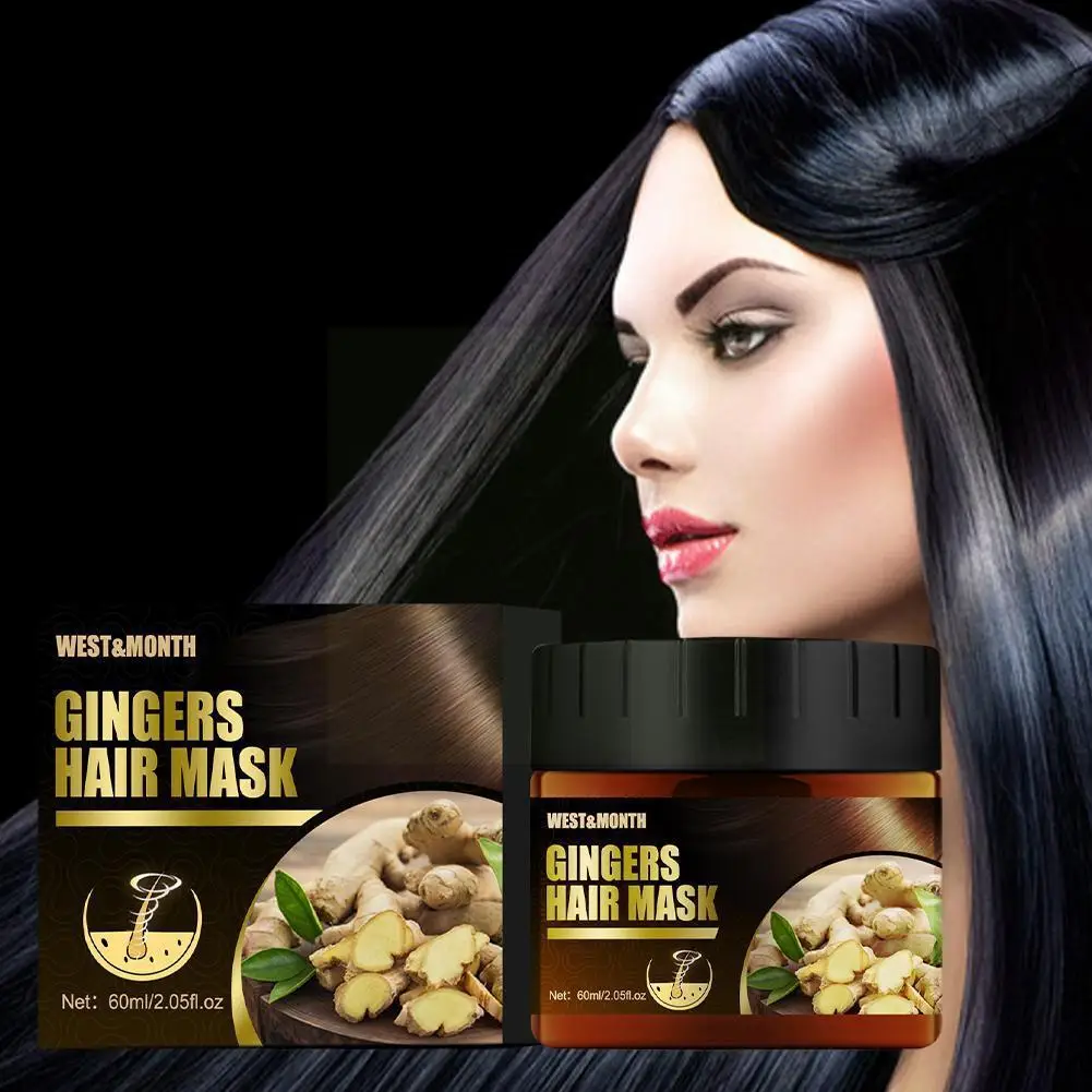 

60ml Ginger Hair Cover Hair Nourishment Repair Dry Damaged For Glossy Healthy Hair Repair Treatment Care Boxed Women Produc V1R6