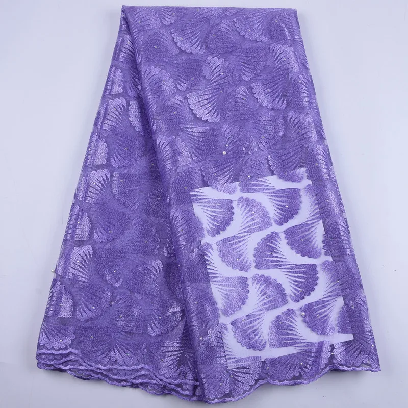 

5Yards African Lace Fabric High Quality French Tulle Lace Fabric 5 Yards Women Wedding Party Dress Nigerian Lace Fabric Stones