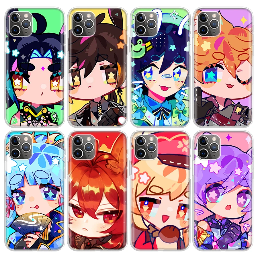 

Genshin Impact Cute Star Eyes Soft Silicone Phone Case For Apple iPhone 14 11 12 Mini 13 Pro XR X XS Max 7 8 6 6S Plus + 5 SE