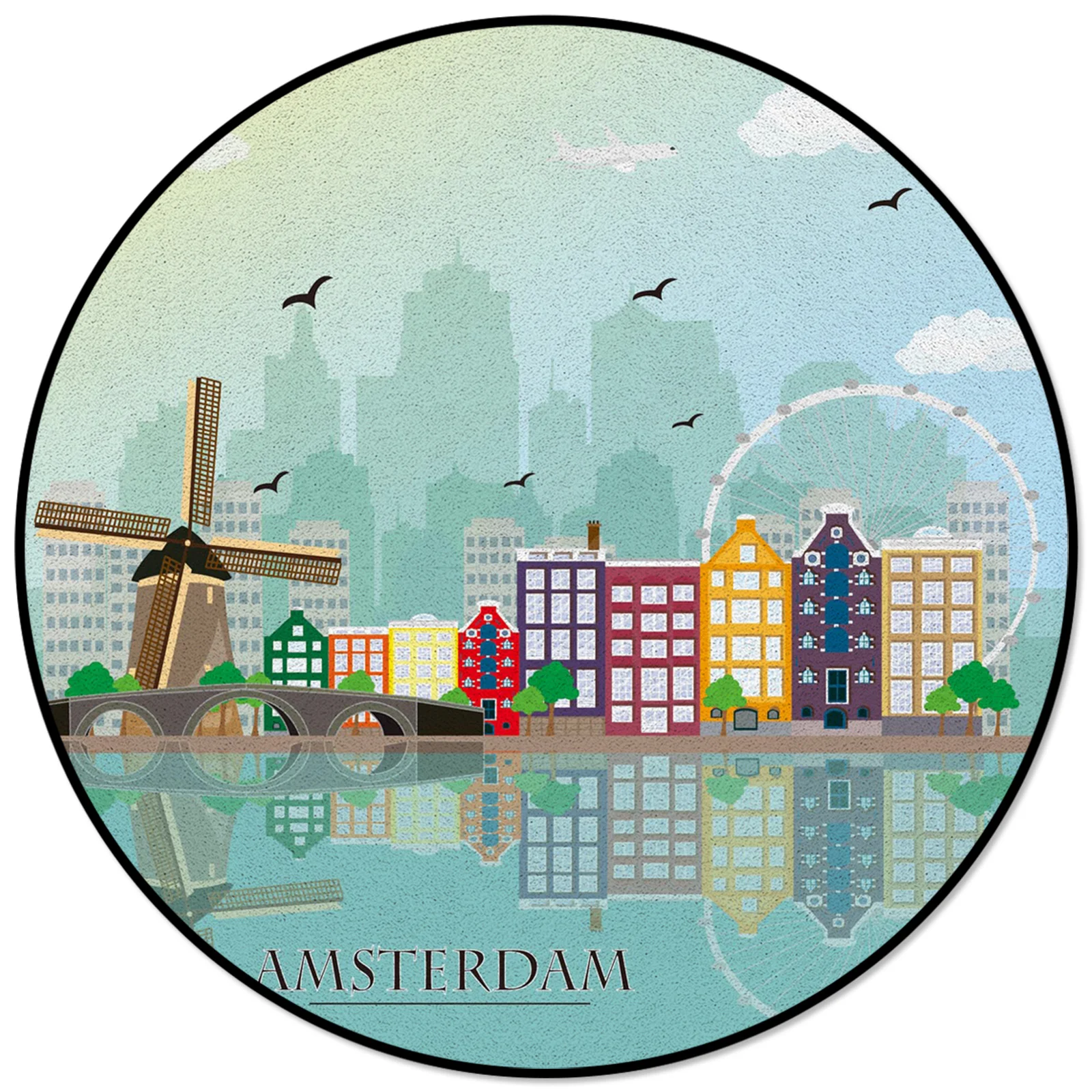 

City Flying Bird Cartoon Rugs And Carpets For Home Living Room Floor Mat In The Room Room Decoration Teenager